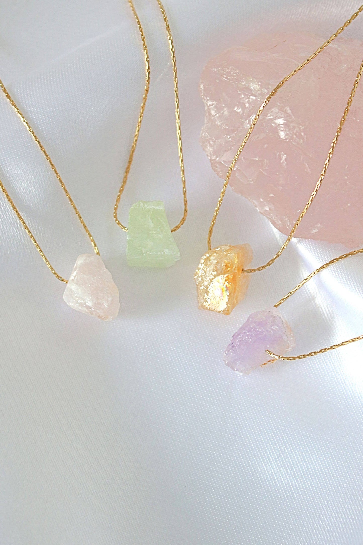 Raw Natural Crystals | 24K Pendant Necklaces