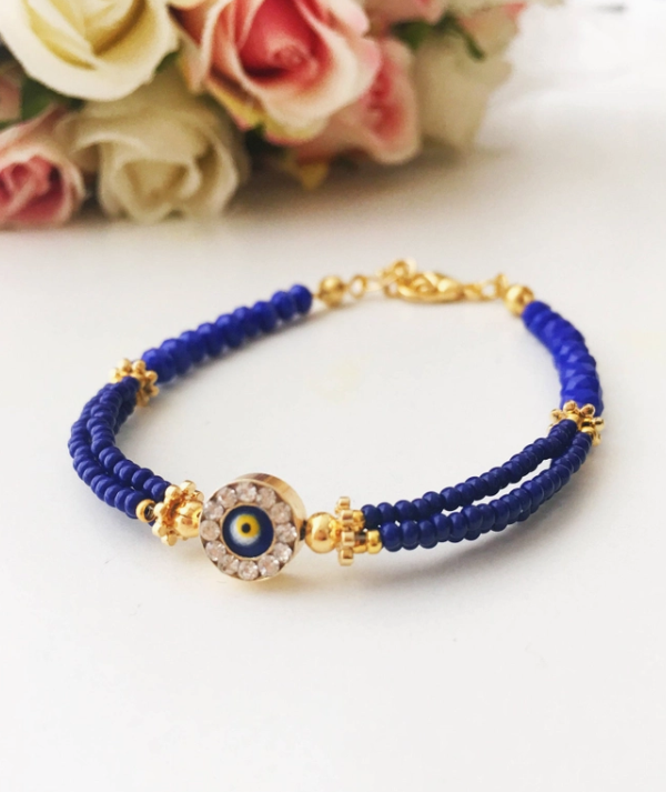 Blue Evil Eye Bracelet, Miyuki Beads Bracelet
