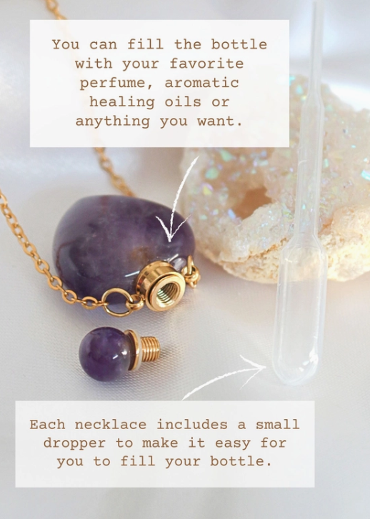 Heart Crystals Bottles | 24K Natural Crystals Necklaces
