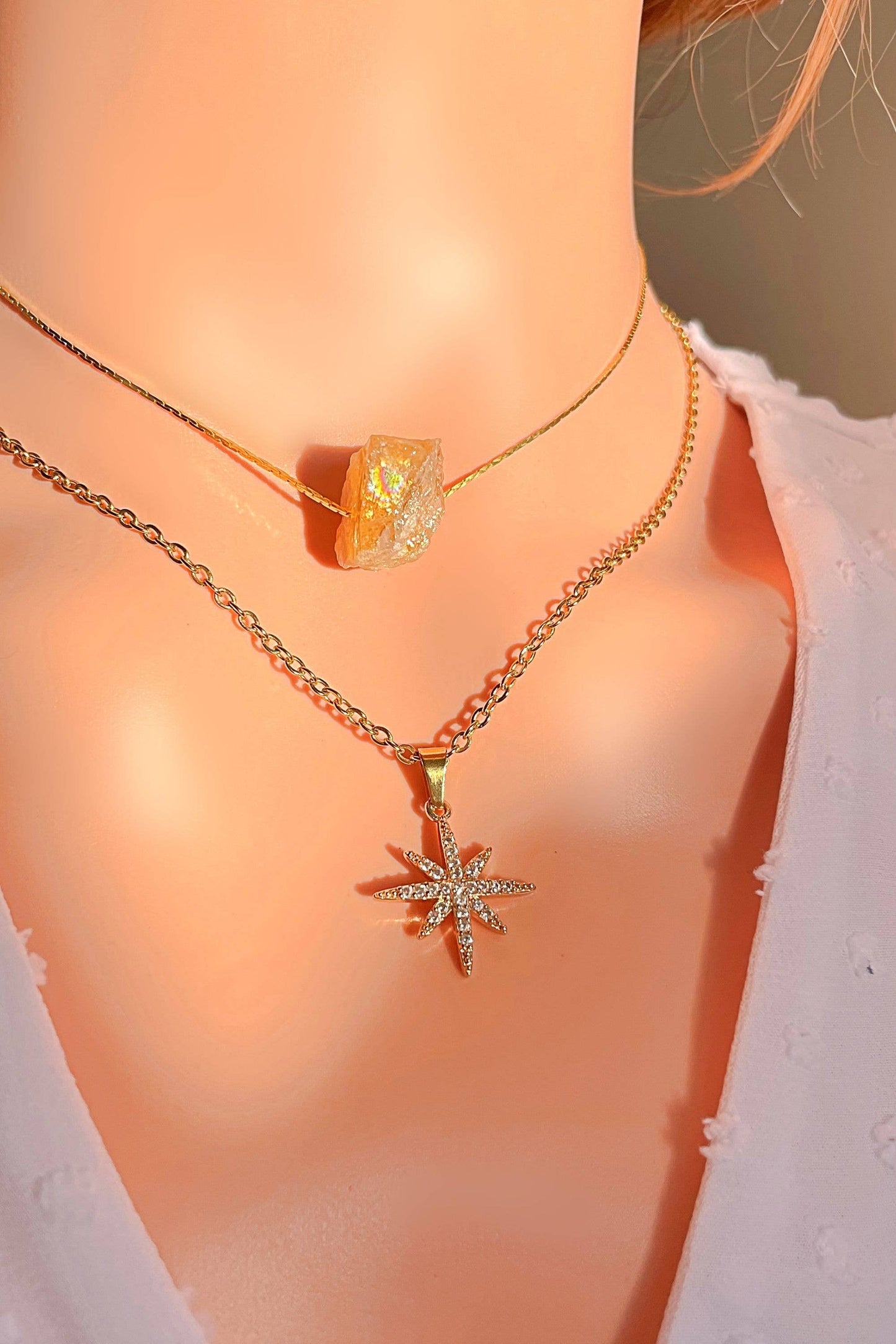 Raw Natural Crystals | 24K Pendant Necklaces