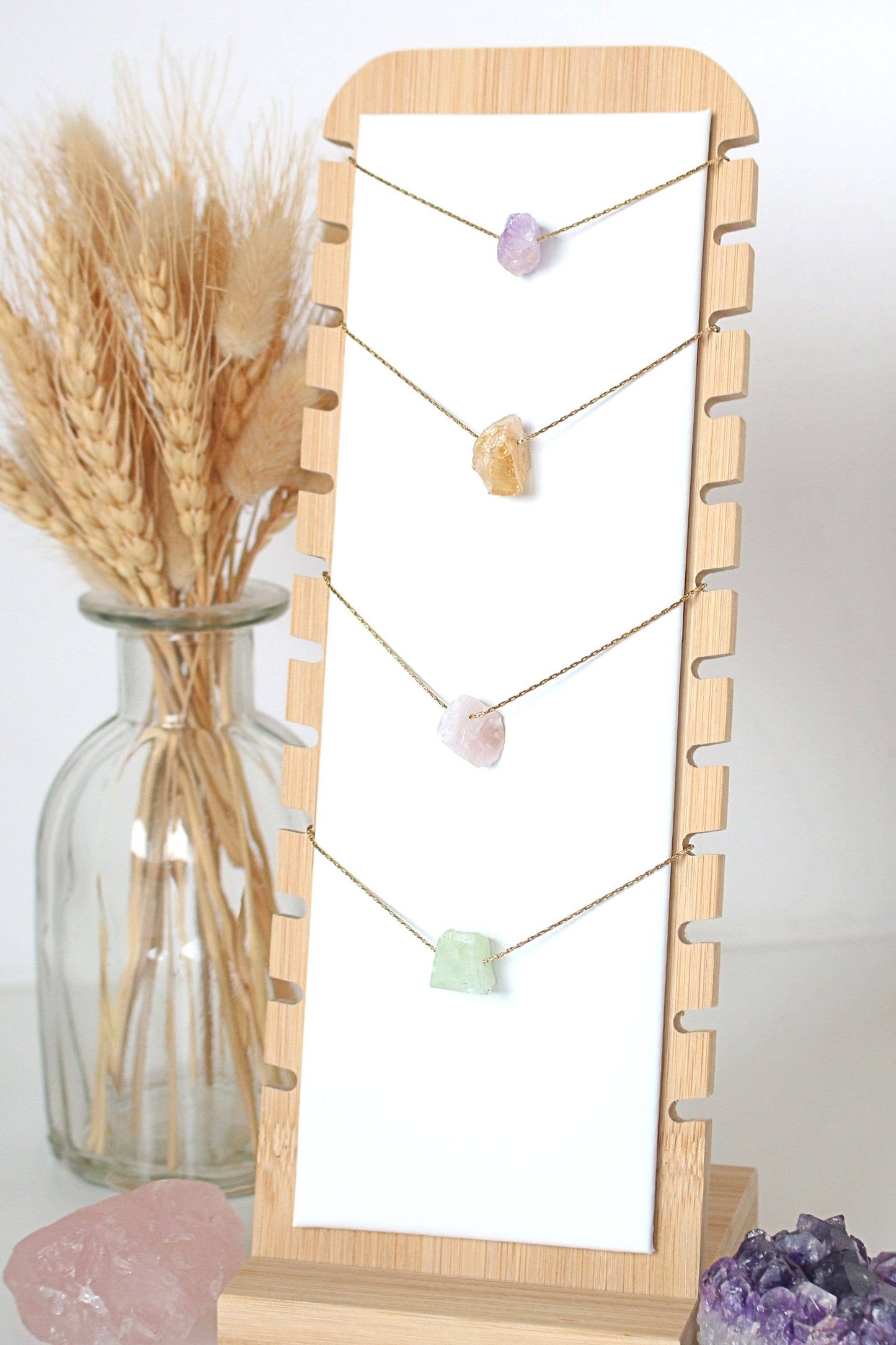 Raw Natural Crystals | 24K Pendant Necklaces